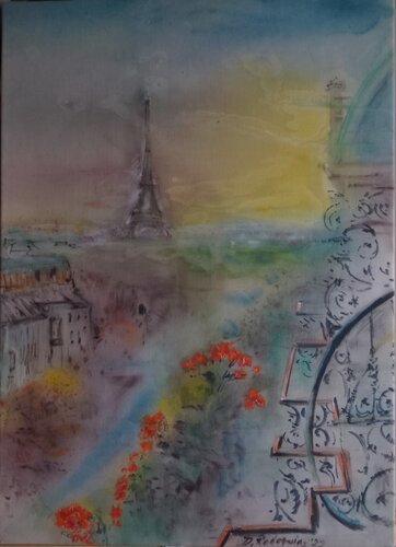 Memorie di Parigi by Davide Rodoquino, Painting for Sale on Select