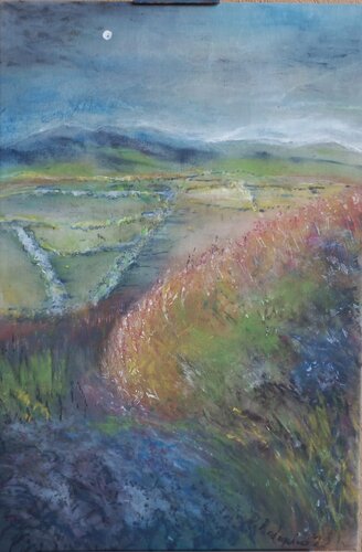 Paesaggio toscano al chiaro di luna by Davide Rodoquino, Painting for Sale on Select