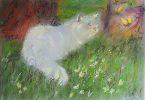 Le fusa sul  verde by Davide Rodoquino, Painting for Sale on Select