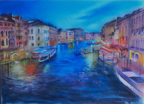 Blu Veneziano by Davide Rodoquino, Painting for Sale on Select