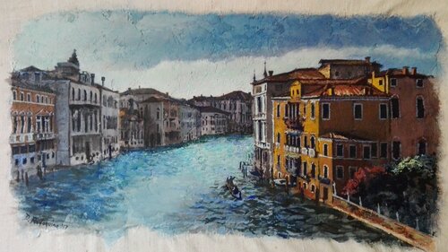 Contrasti di luce sul canale by Davide Rodoquino, Painting for Sale on Select