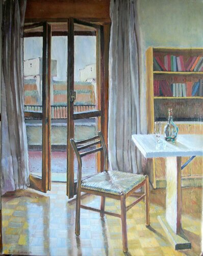 Stanza con balcone by Davide Rodoquino, Painting for Sale on Select