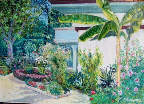 Giardino italiano in primavera by Davide Rodoquino, Painting for Sale on Select
