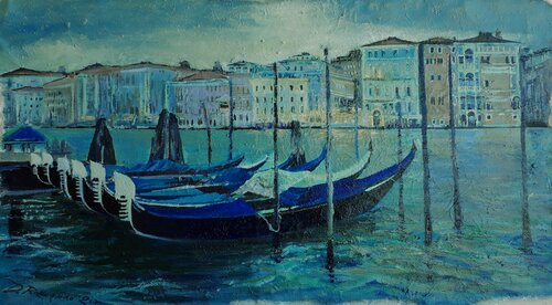 Canal Grande  2020 silenzio e bellezza by Davide Rodoquino, Painting for Sale on Select