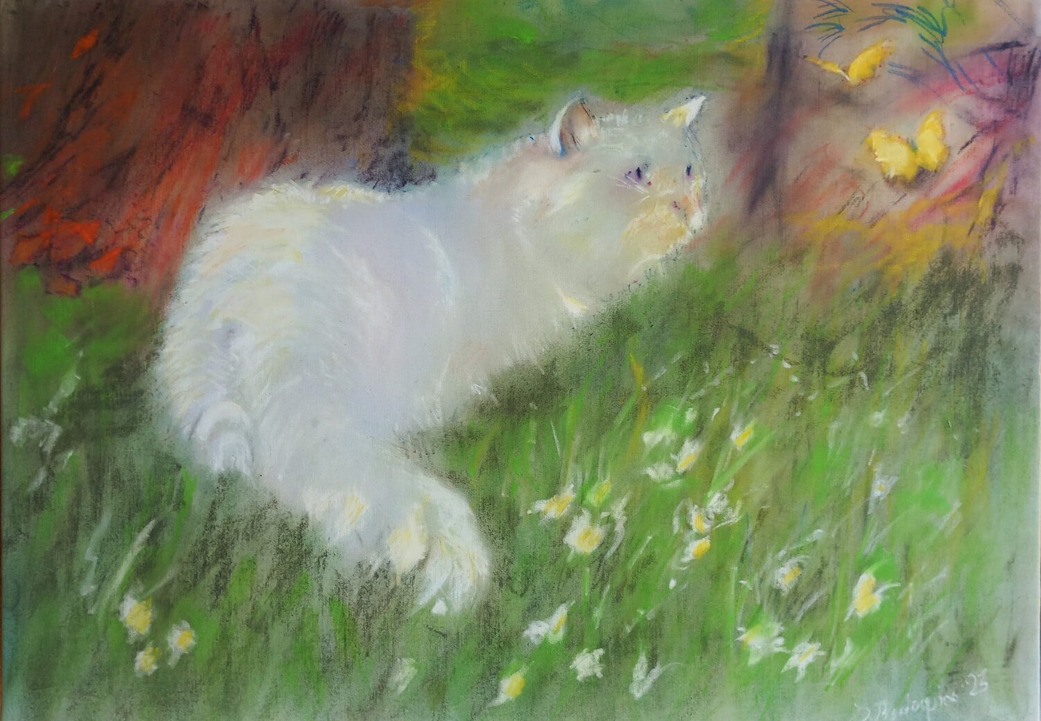 Le fusa sul  verde Davide Rodoquino Original painting for sale