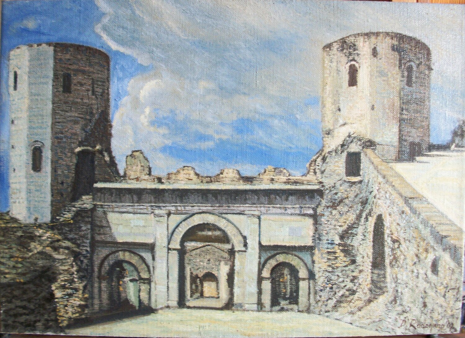 Torri medievali Davide Rodoquino Original painting for sale