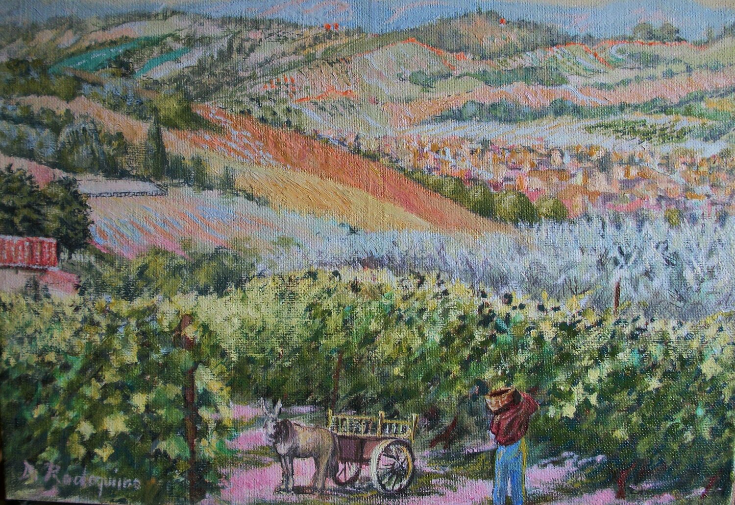 Vendemmia italiana Davide Rodoquino Original painting for sale
