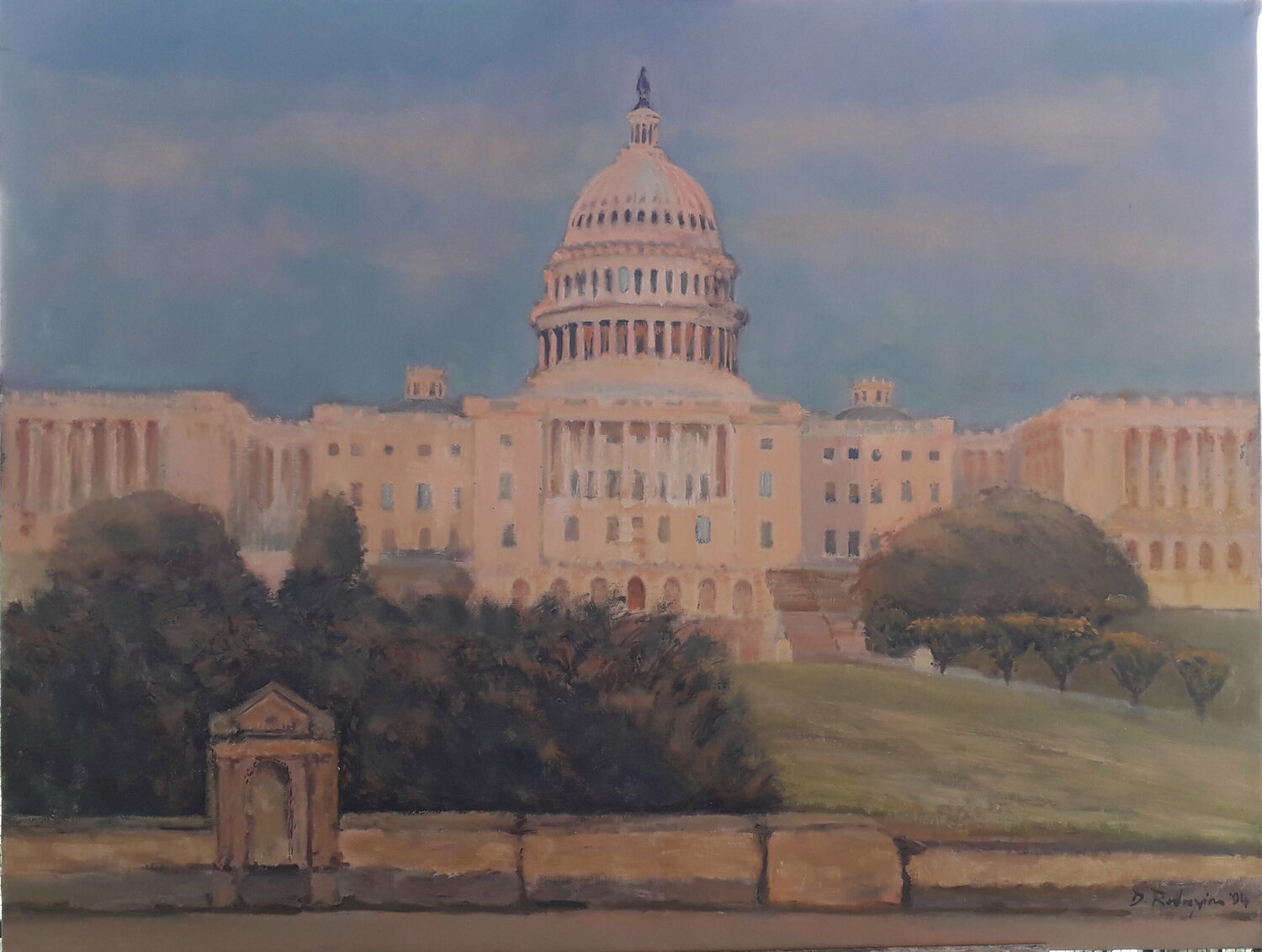 Tardo pomeriggio al Capitol Davide Rodoquino Original painting for sale