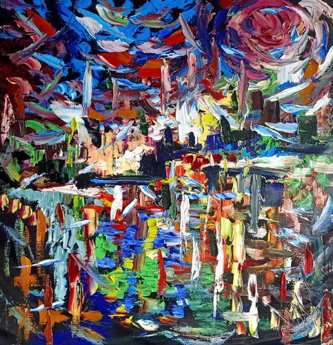 le ultime luci by Antonino Puliafico, Painting for Sale on Select