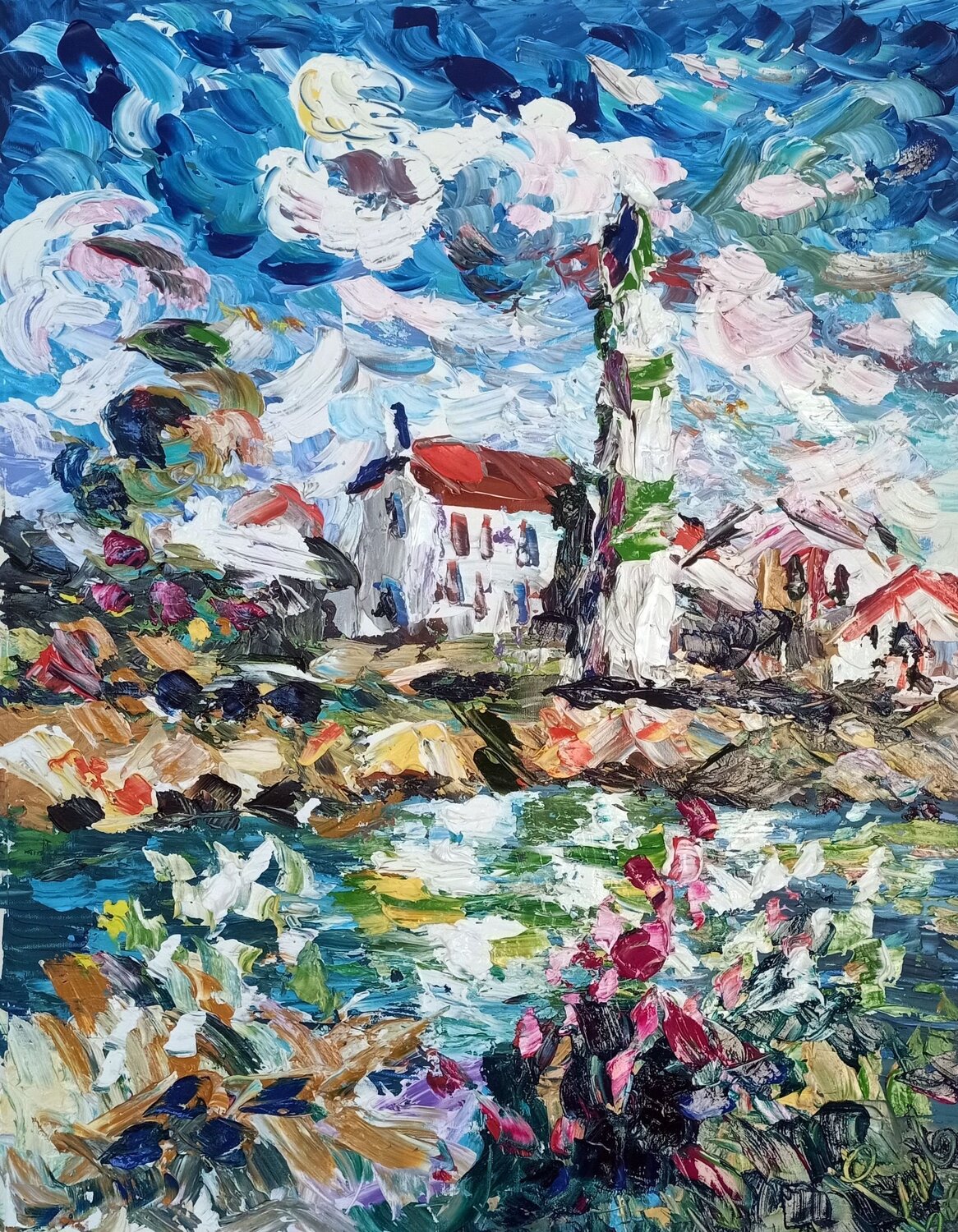 Faro del Nord Antonino Puliafico Original painting for sale