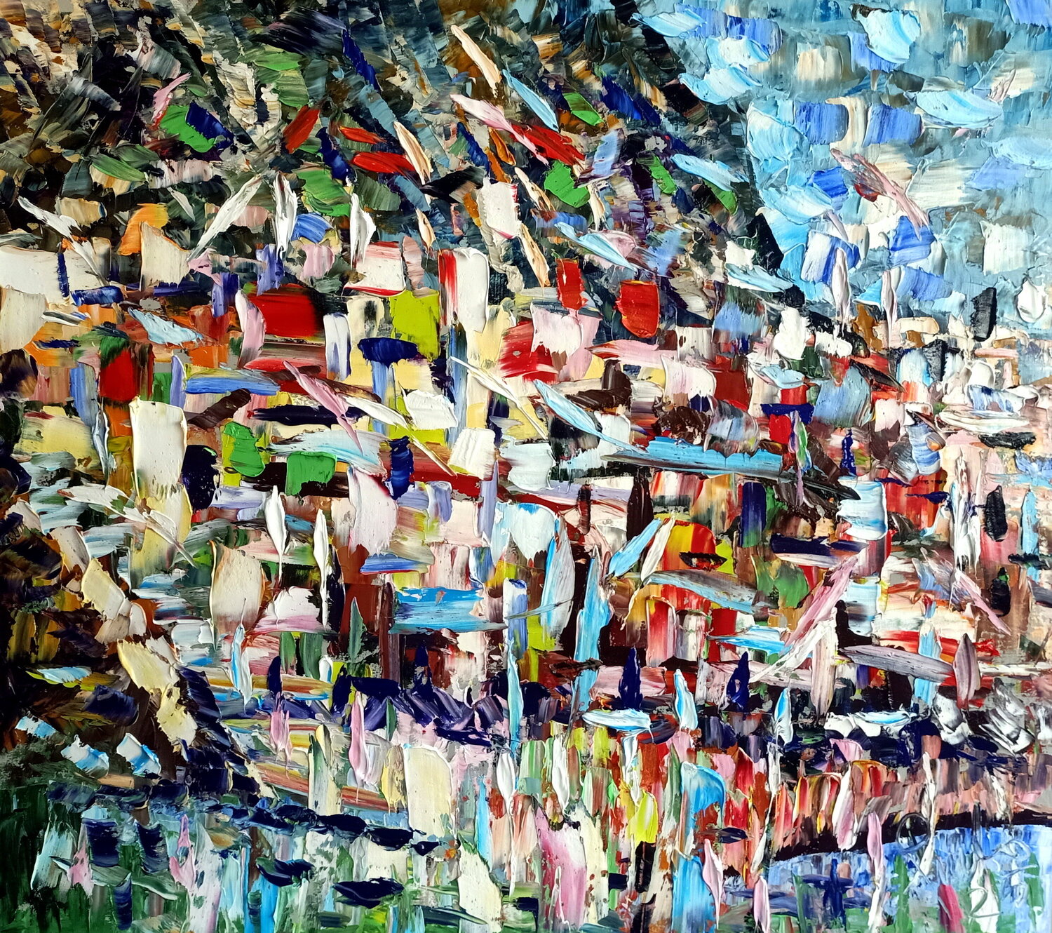 Visita al borgo Antonino Puliafico Original painting for sale