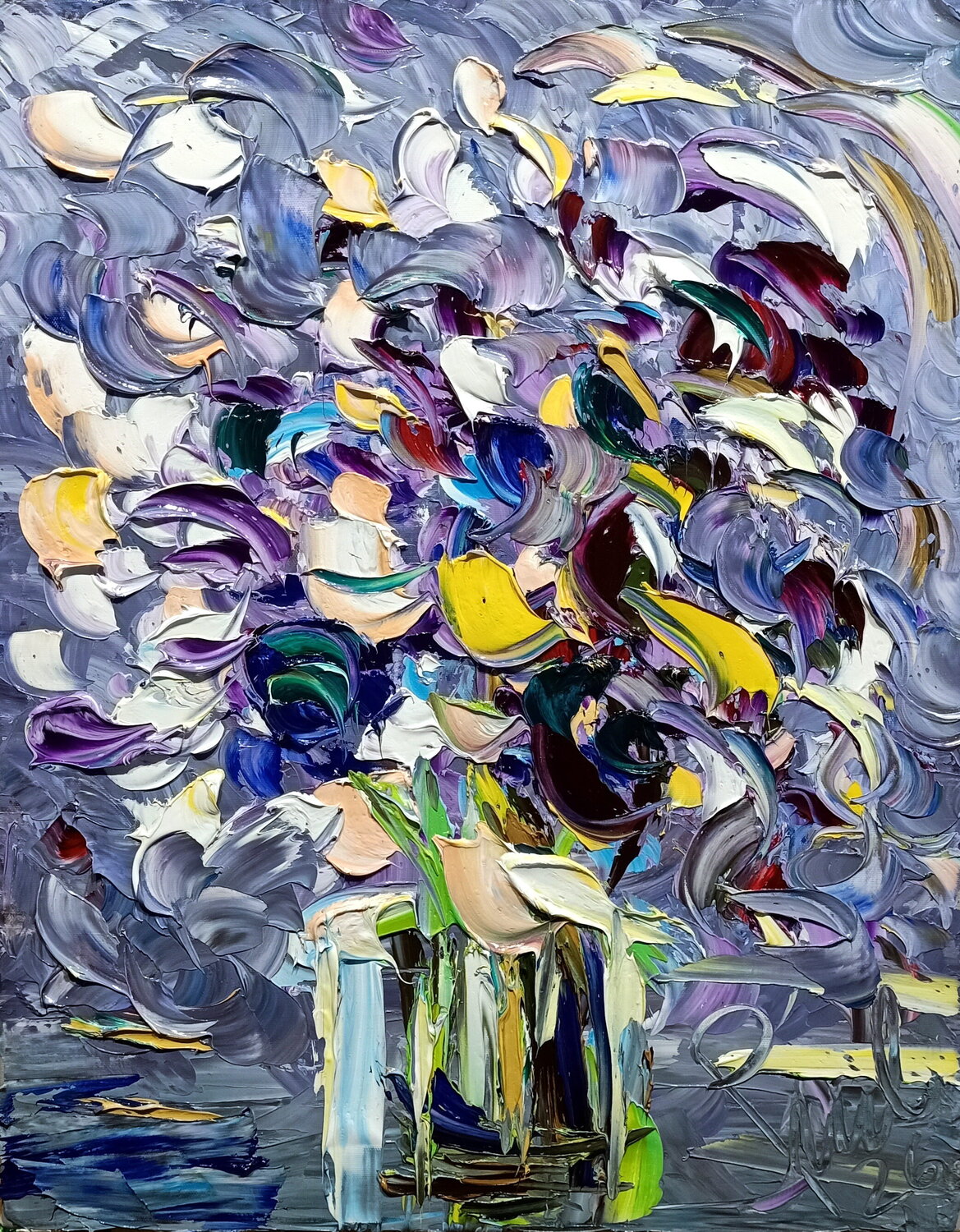 Senso Lilla Antonino Puliafico Original painting for sale