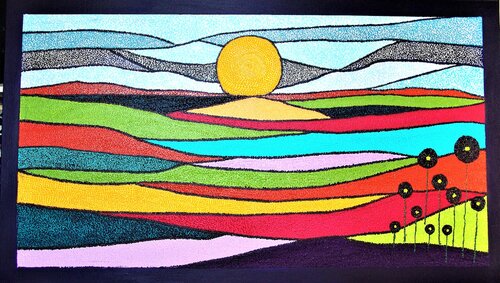 Dutch Bulb Fields. by Ans Duin, Painting for Sale on Select