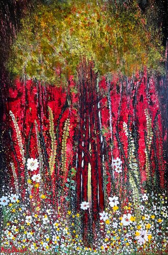 Red Forest by Ans Duin, Painting for Sale on Select