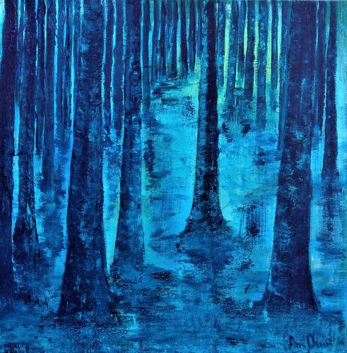 Blue Forest by Ans Duin, Painting for Sale on Select
