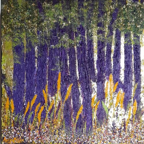 Purple trees. by Ans Duin, Painting for Sale on Select