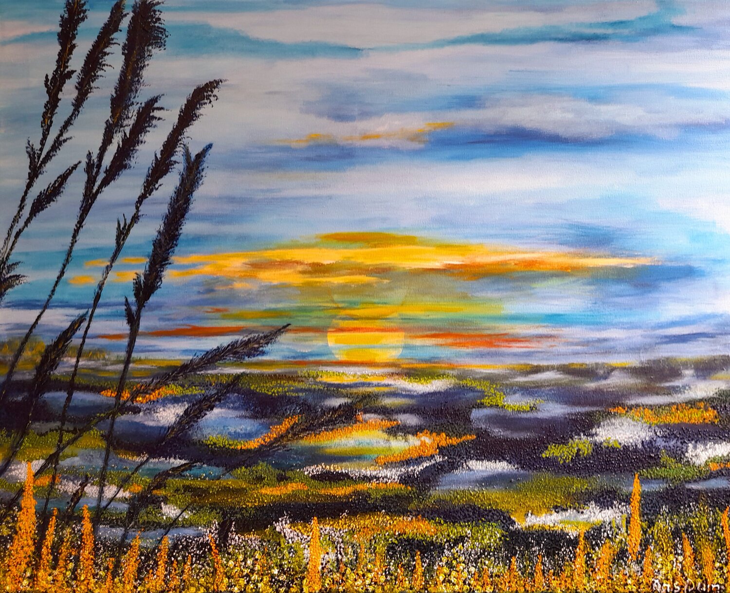 We are all like feathers in the wind ...... Ans Duin Original painting for sale