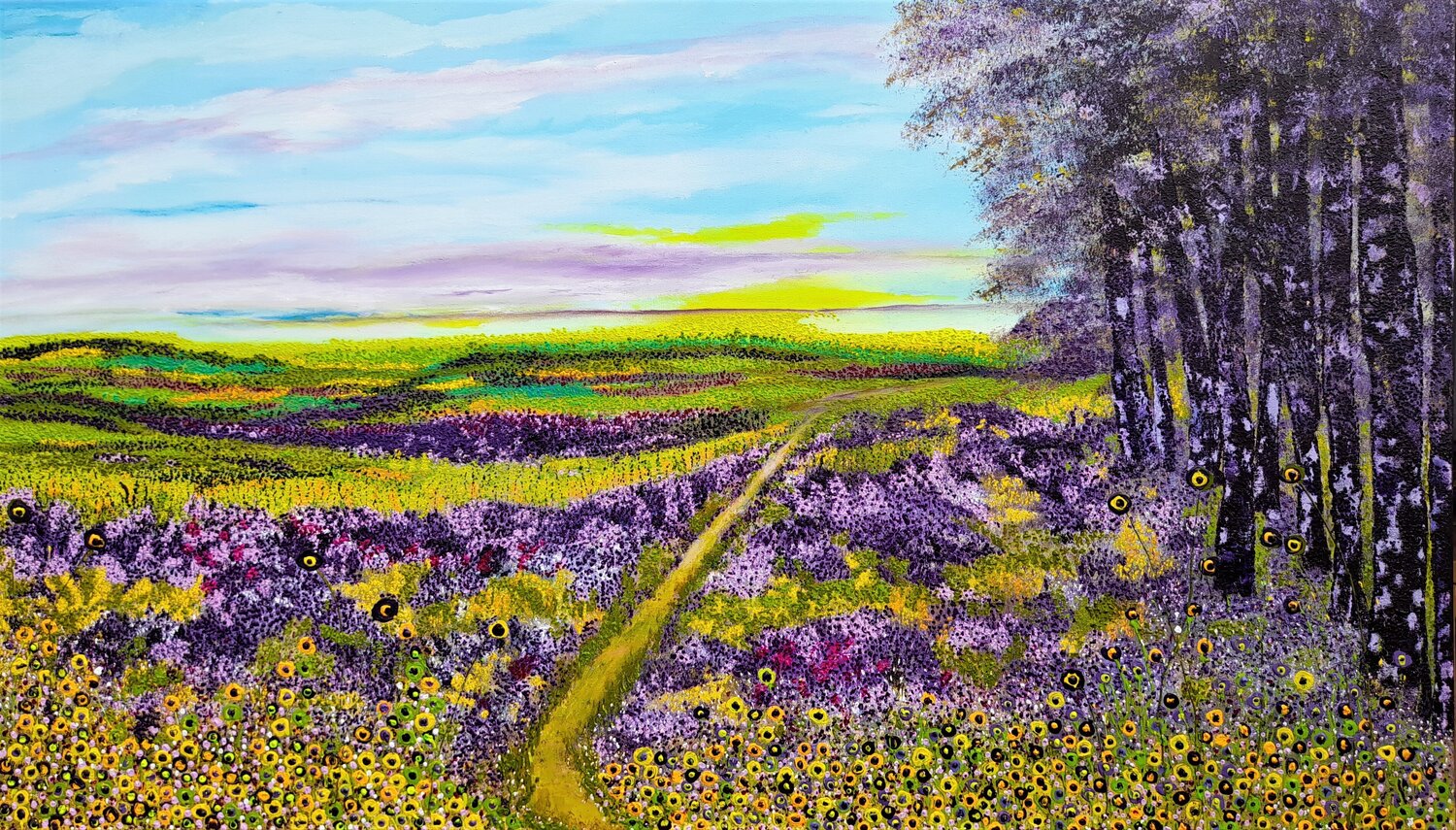 Purple daydream Ans Duin Original painting for sale