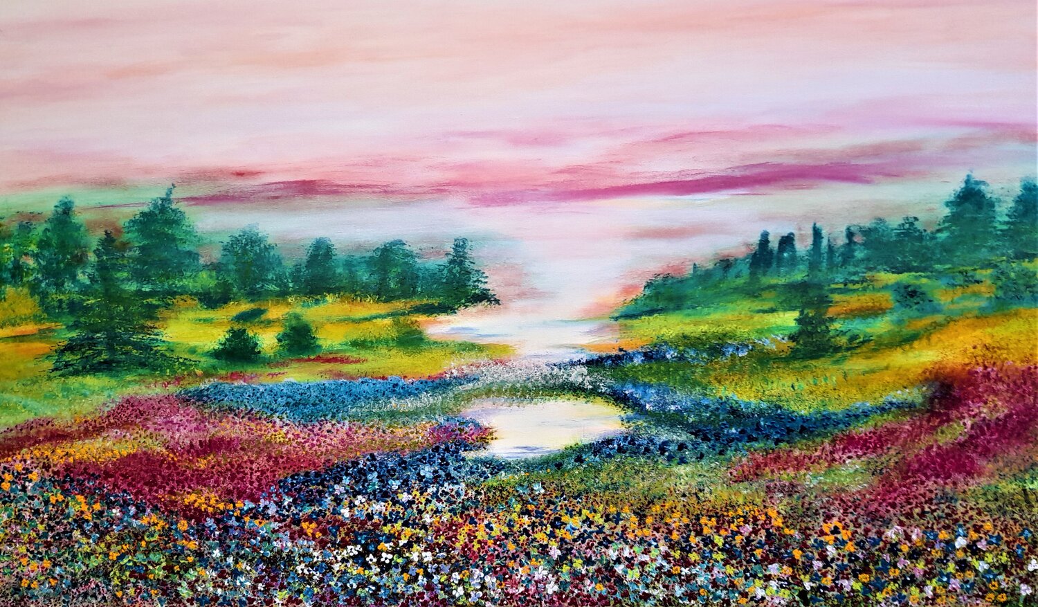 It's a colorful world. Ans Duin Original painting for sale