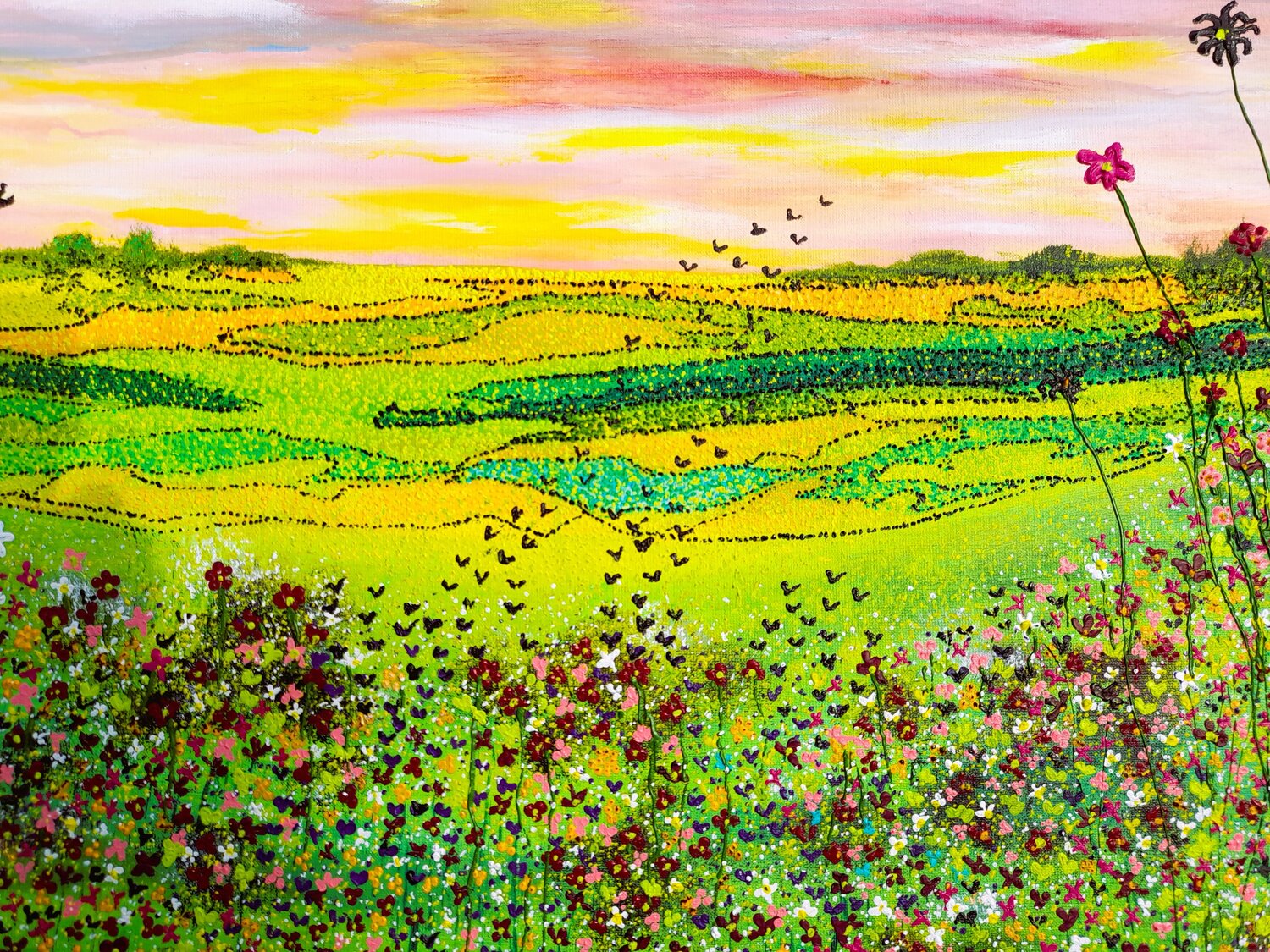 Flying high - fly away ...... Ans Duin Original painting for sale