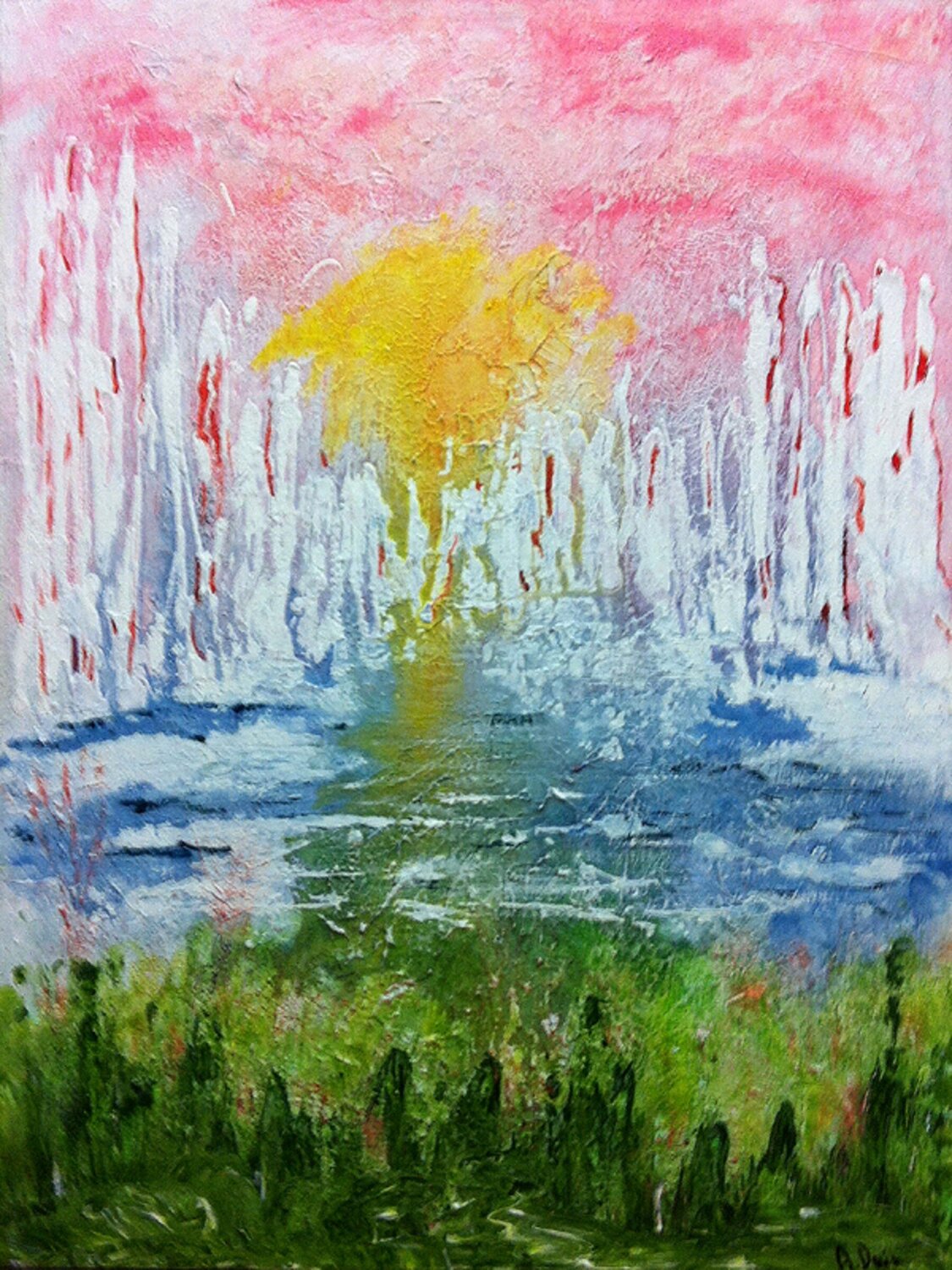 Ships t the lake.... Ans Duin Original painting for sale