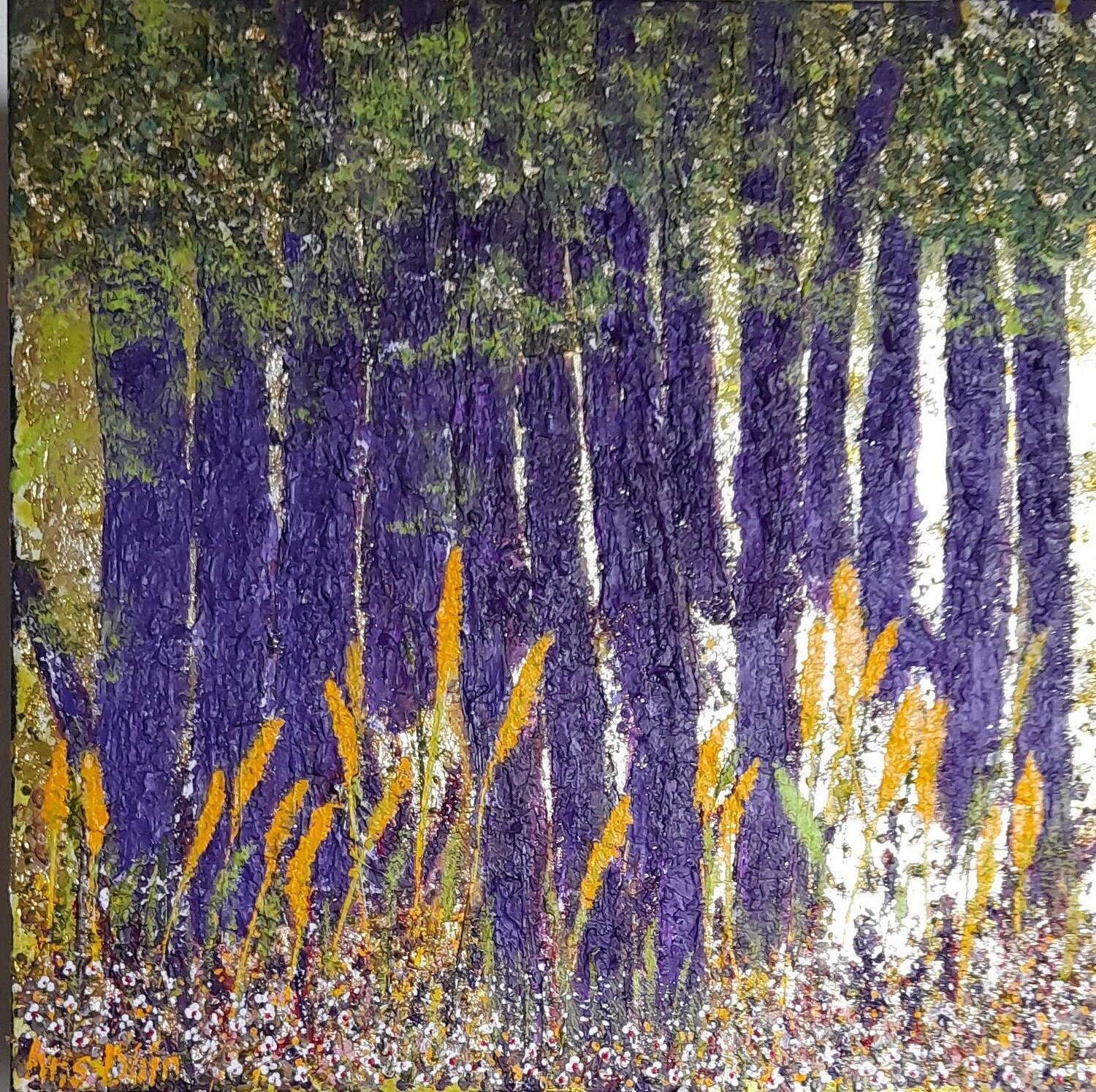 Purple trees. Ans Duin Original painting for sale