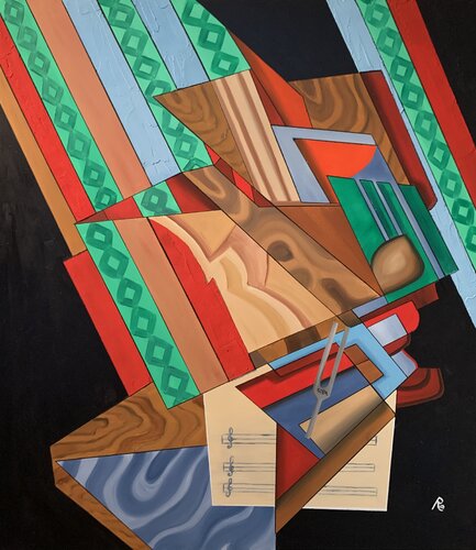 DIAPASON – Pittura materica astratta con olio, gesso e vibrazioni geometriche by Roberto Re, Painting for Sale on Select