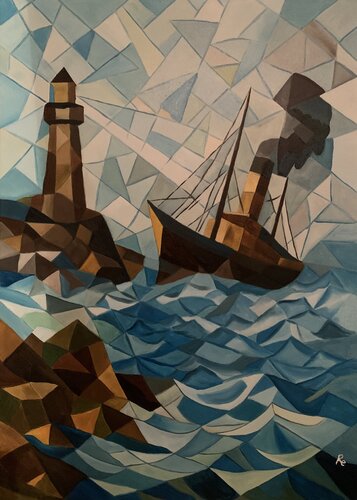 IN BALIA DELLE ONDE by Roberto Re, Painting for Sale on Select