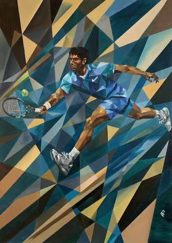 ALCARAZ (simbolo di velocità) by Roberto Re, Painting for Sale on Select