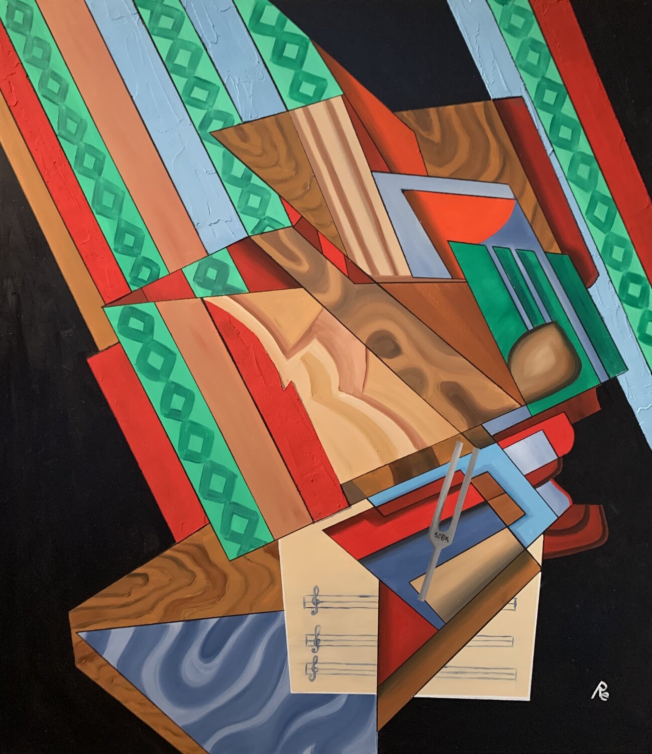 DIAPASON – Pittura materica astratta con olio, gesso e vibrazioni geometriche Roberto Re Original painting for sale