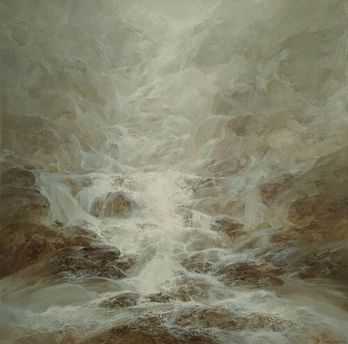 Waterfall Symphony by Dimitri Strelkov, Painting for Sale on Select