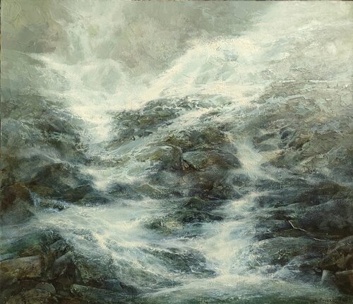 Waterfall#7 von Dimitri Strelkov, Malerei kaufen auf Select