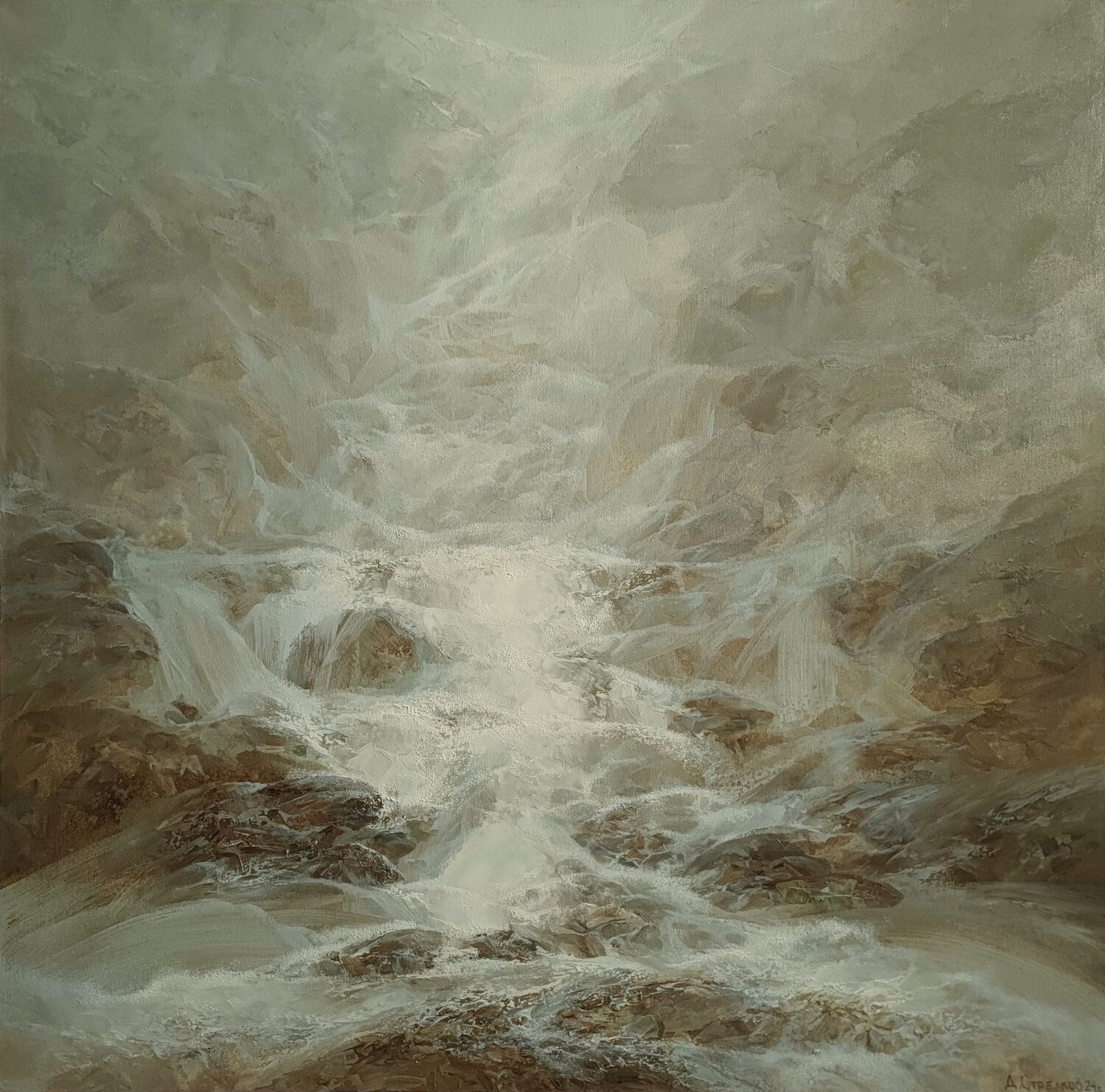 Waterfall Symphony Dimitri Strelkov Original painting for sale