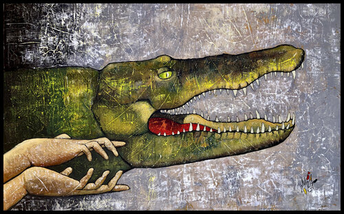 Show your teeth by Mikhail Baranovskiy, Painting for Sale on Select