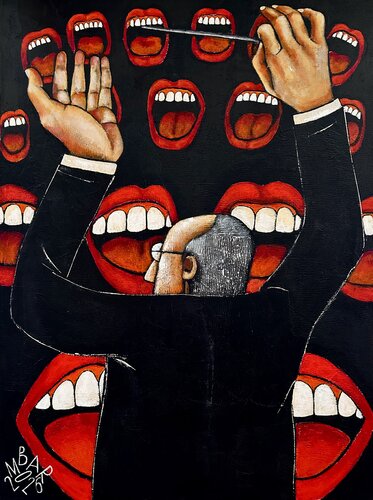 Voices in Red by Mikhail Baranovskiy, Painting for Sale on Select