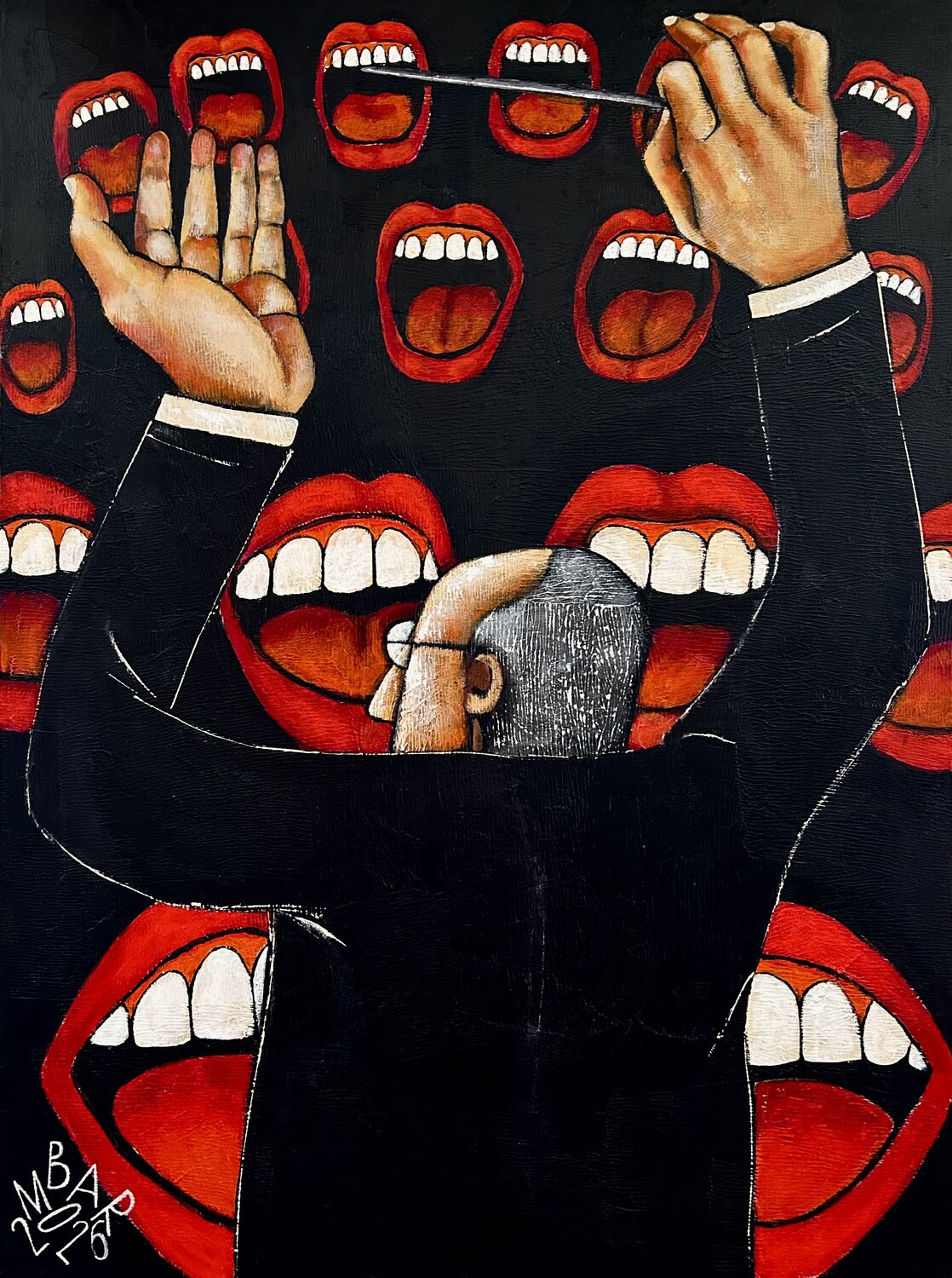 Voices in Red Mikhail Baranovskiy Original painting for sale