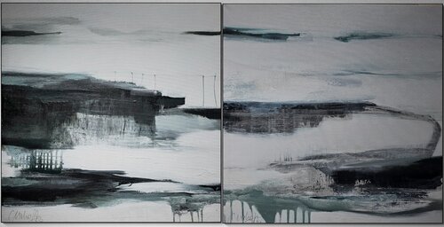 Kühle Landschaft 1 und 2 by Conny Niehoff, Painting for Sale on Select