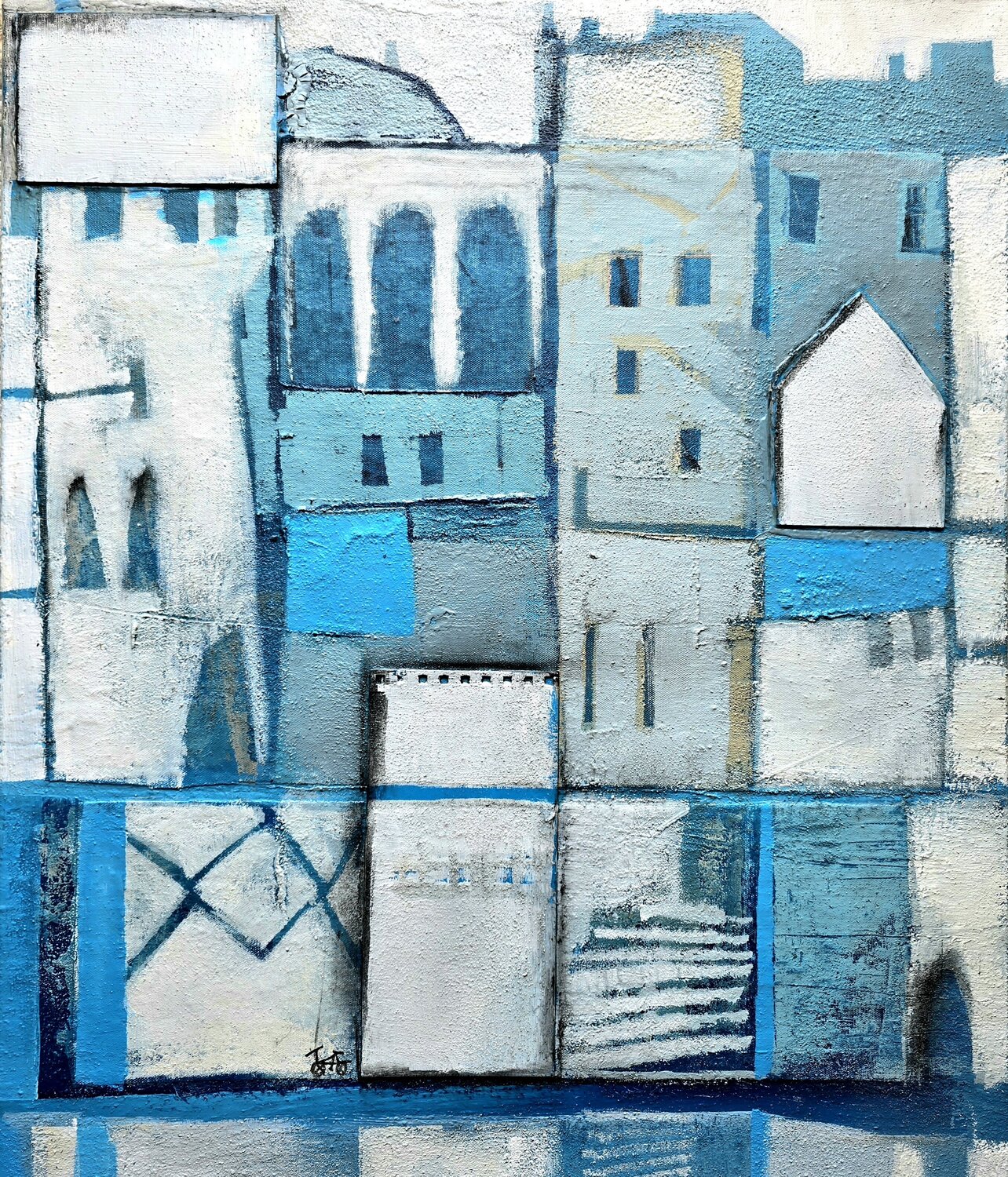 Hinter den Fenstern der Stadt Conny Niehoff Original painting for sale