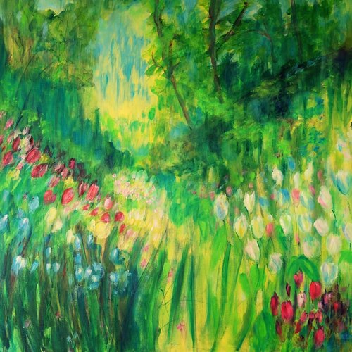 'Spring Tulips' by Aase Lind, Painting for Sale on Select