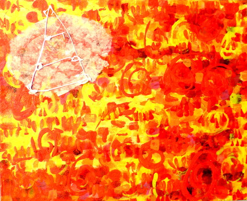 Diálogo de partículas antes de la creacion. Dialogo con el fuego. by JOAN PARRAMON, Painting for Sale on Select