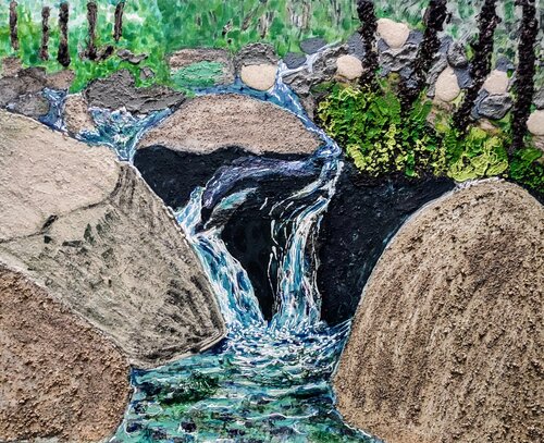 Torrente de montaña. Catalunya. Spain by JOAN PARRAMON, Painting for Sale on Select