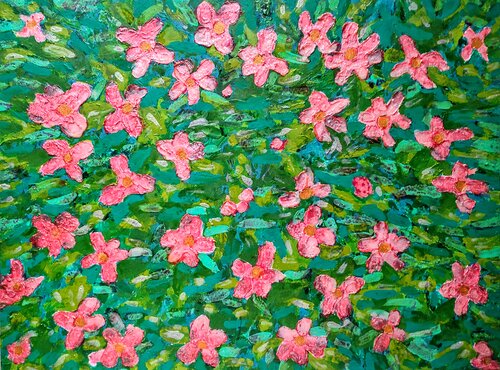 Rosas sobre Verde. Flores von JOAN PARRAMON, Malerei kaufen auf Select