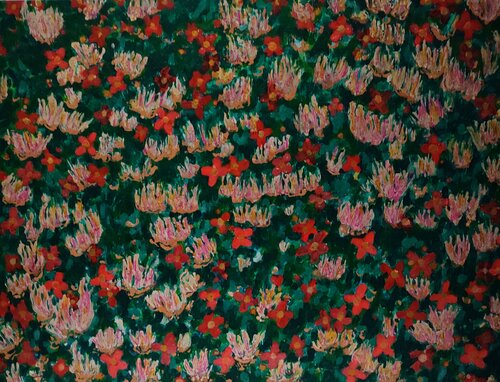 Flores después de la lluvia en el Bryce Canyon by JOAN PARRAMON, Painting for Sale on Select