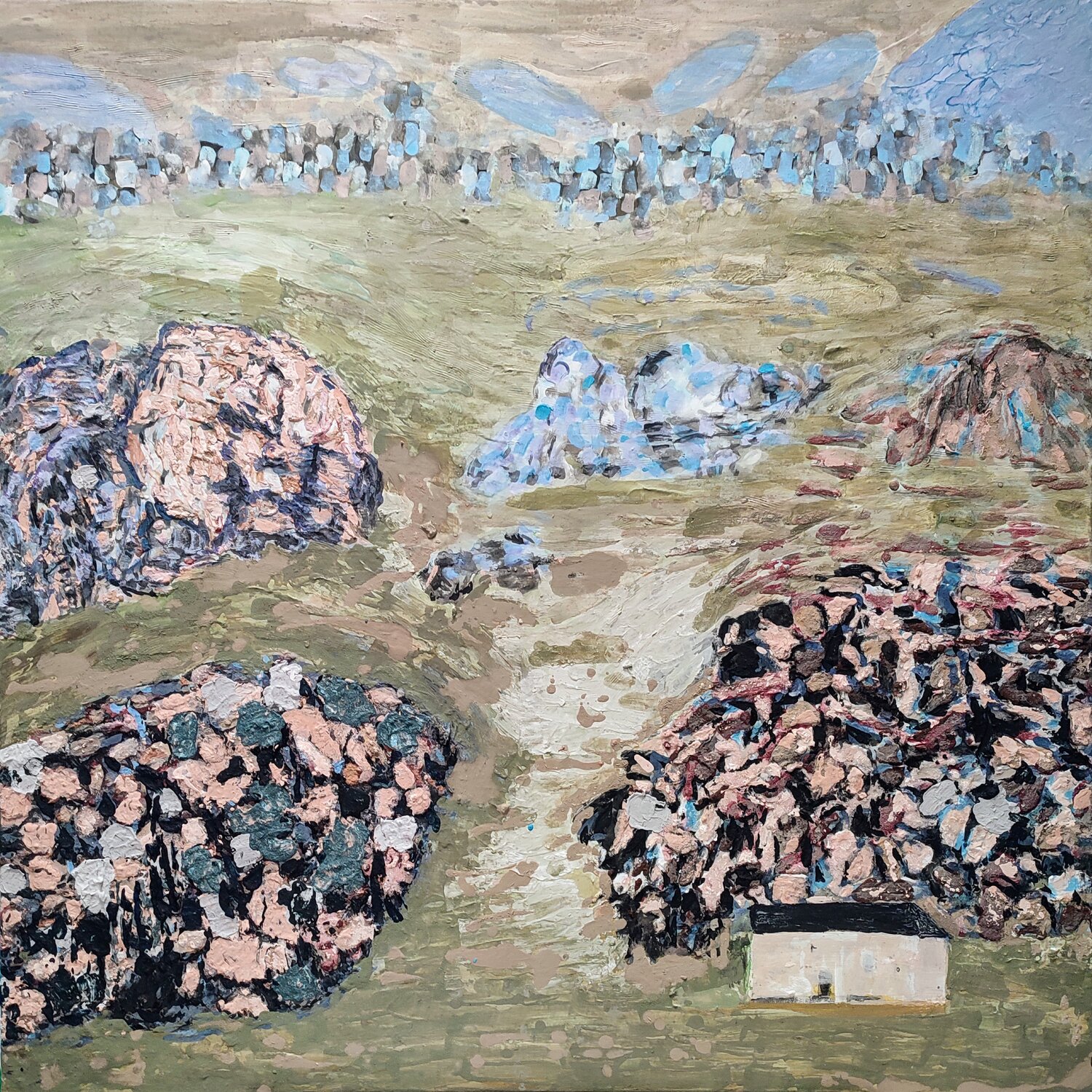 HOMENAJE A LA TIERRA 44. Silencio en las altas Montañas. Farrera. Catalunya. Spain JOAN PARRAMON Original painting for sale