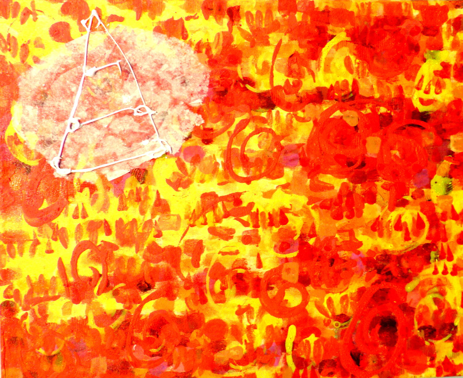 Diálogo de partículas antes de la creacion. Dialogo con el fuego. JOAN PARRAMON Original painting for sale