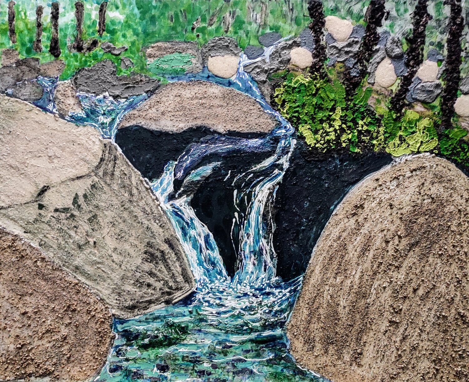 Torrente de montaña. Catalunya. Spain JOAN PARRAMON Original painting for sale