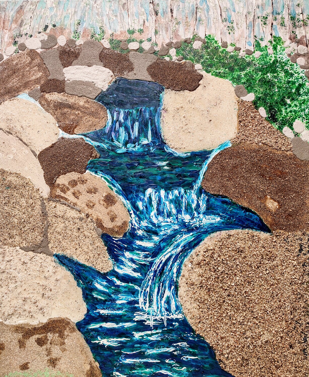 Torrente de montaña. Catalunya. Spain JOAN PARRAMON Original painting for sale