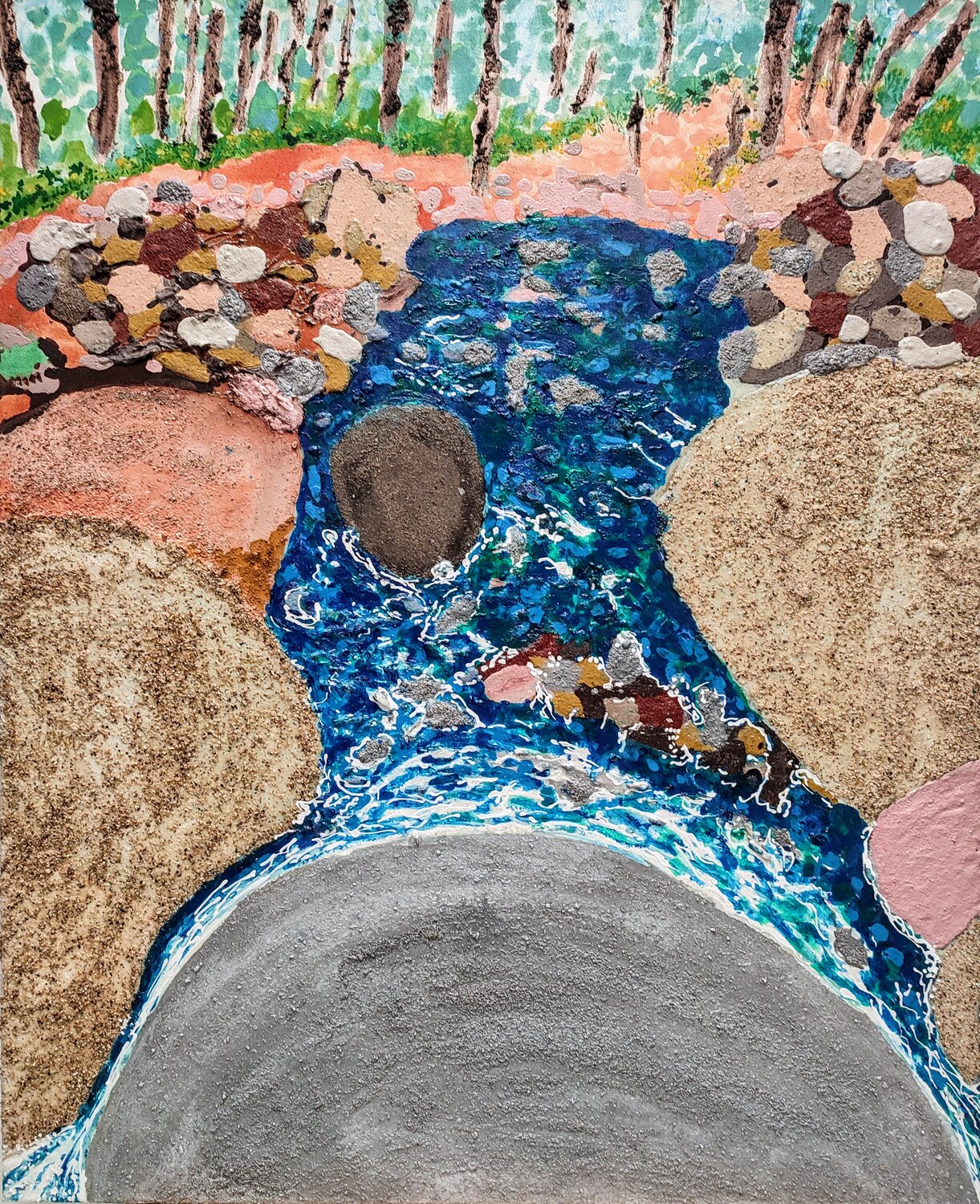 Torrente de montaña. Catalunya. Spain JOAN PARRAMON Original painting for sale