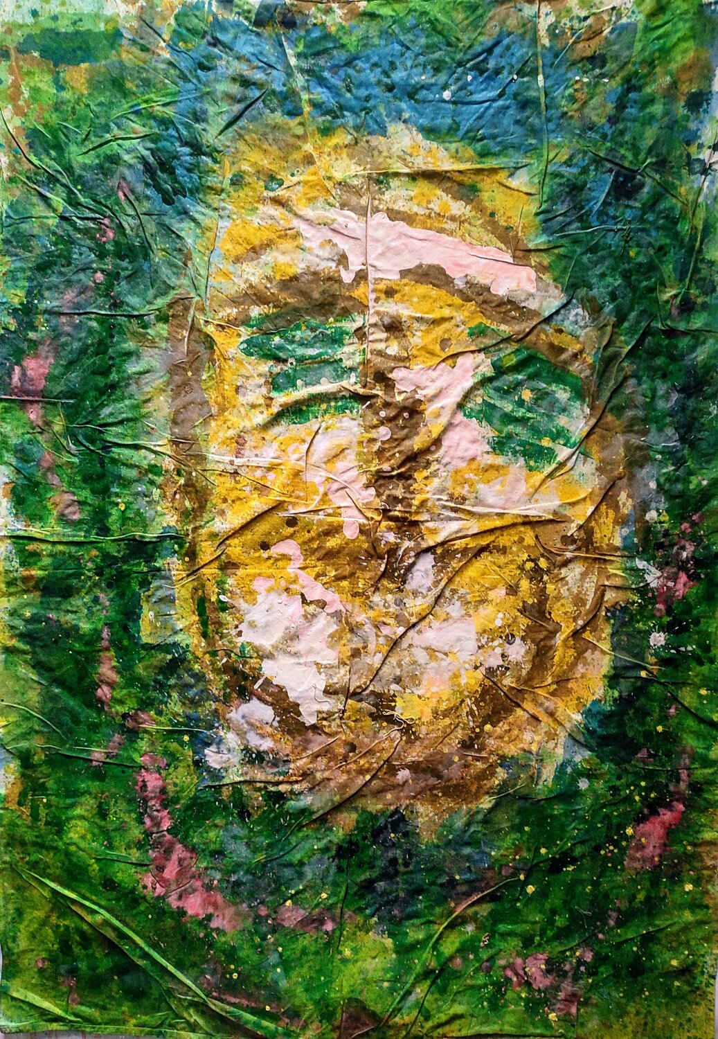 Abstracción. Autorretrato 11/2025. Telas encontradas JOAN PARRAMON Original painting for sale
