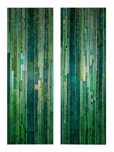 Waterfall (Diptyque, 2 x 40 x 120 cm)) by Sophie Cantou, Painting for Sale on Select